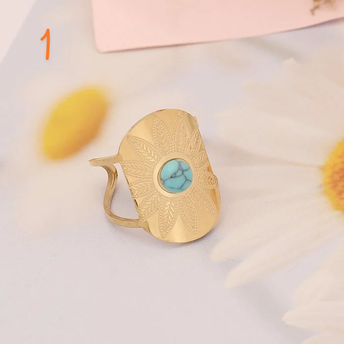 Bagues Bohême ajustables avec coquillage naturel