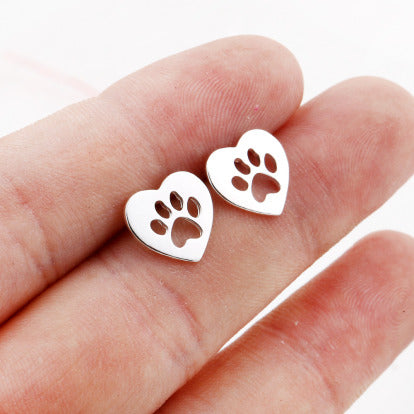 Boucles d'oreilles avec empreinte de patte
