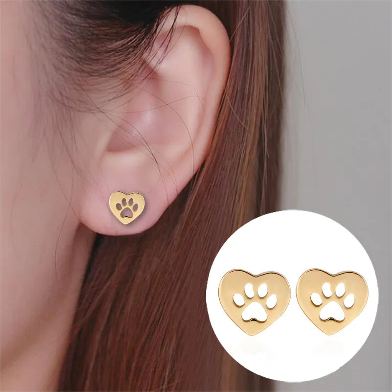 Boucles d'oreilles avec empreinte de patte
