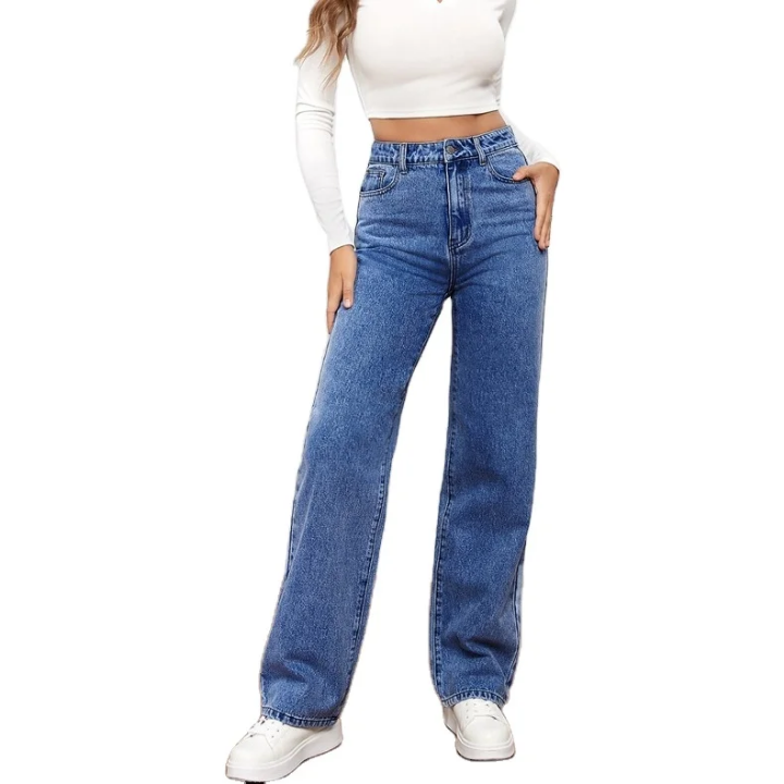 Jeans bootcut à taille haute pour femmes
