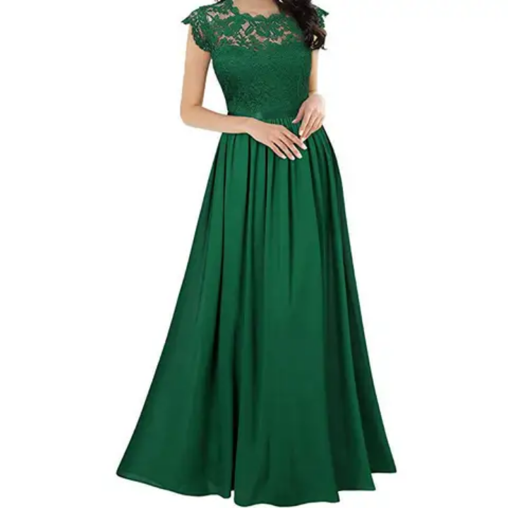 Robe de soirée garnie de dentelle