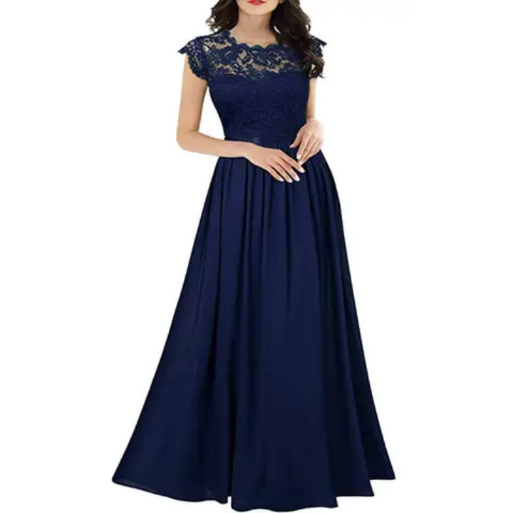 Robe de soirée garnie de dentelle