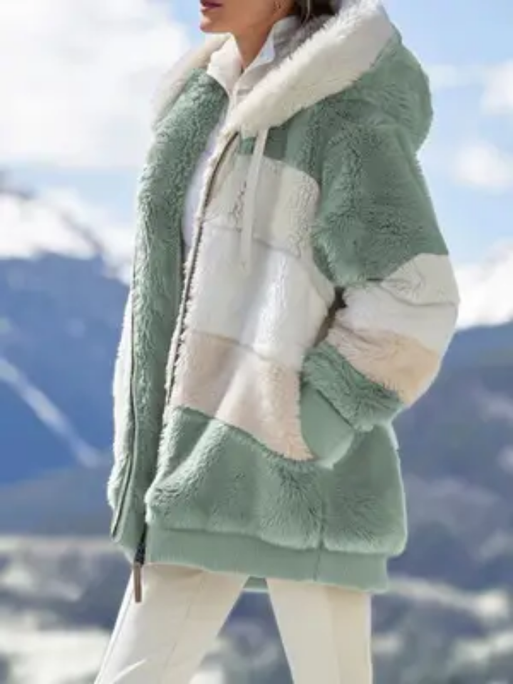 Manteau chaud en peluche à zip