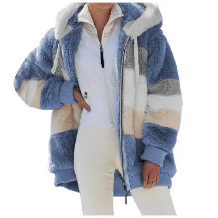Manteau chaud en peluche à zip
