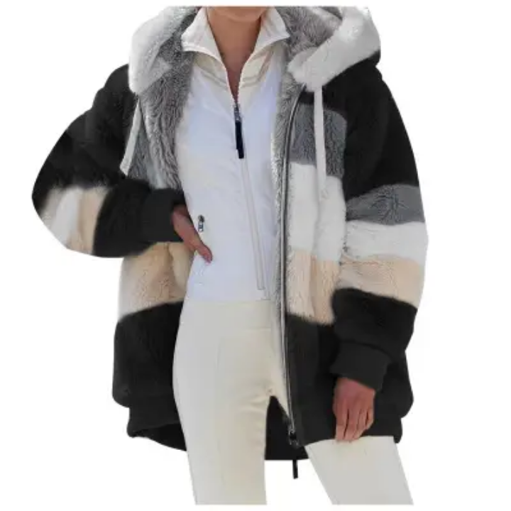 Manteau chaud en peluche à zip