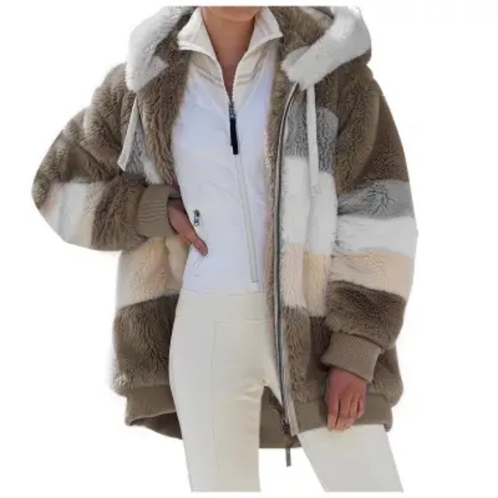 Manteau chaud en peluche à zip