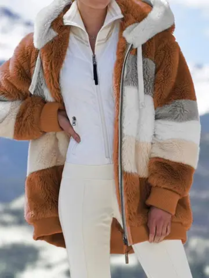 Manteau chaud en peluche à zip