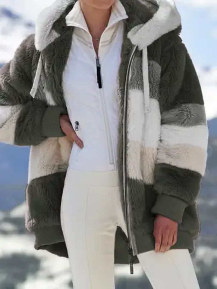 Manteau chaud en peluche à zip