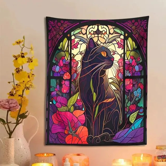 Tapisserie murale Chat noir