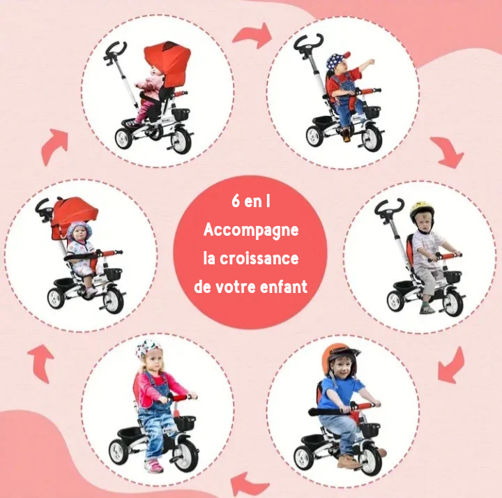 Vélo-poussette 6 en 1 pour enfant