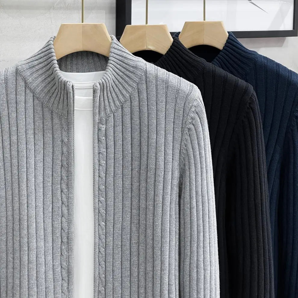 Cardigan à zip en coton pour homme