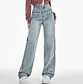 Jeans à coupe droite avec motif lettres