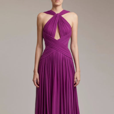 Robe magenta à voiles flatteurs