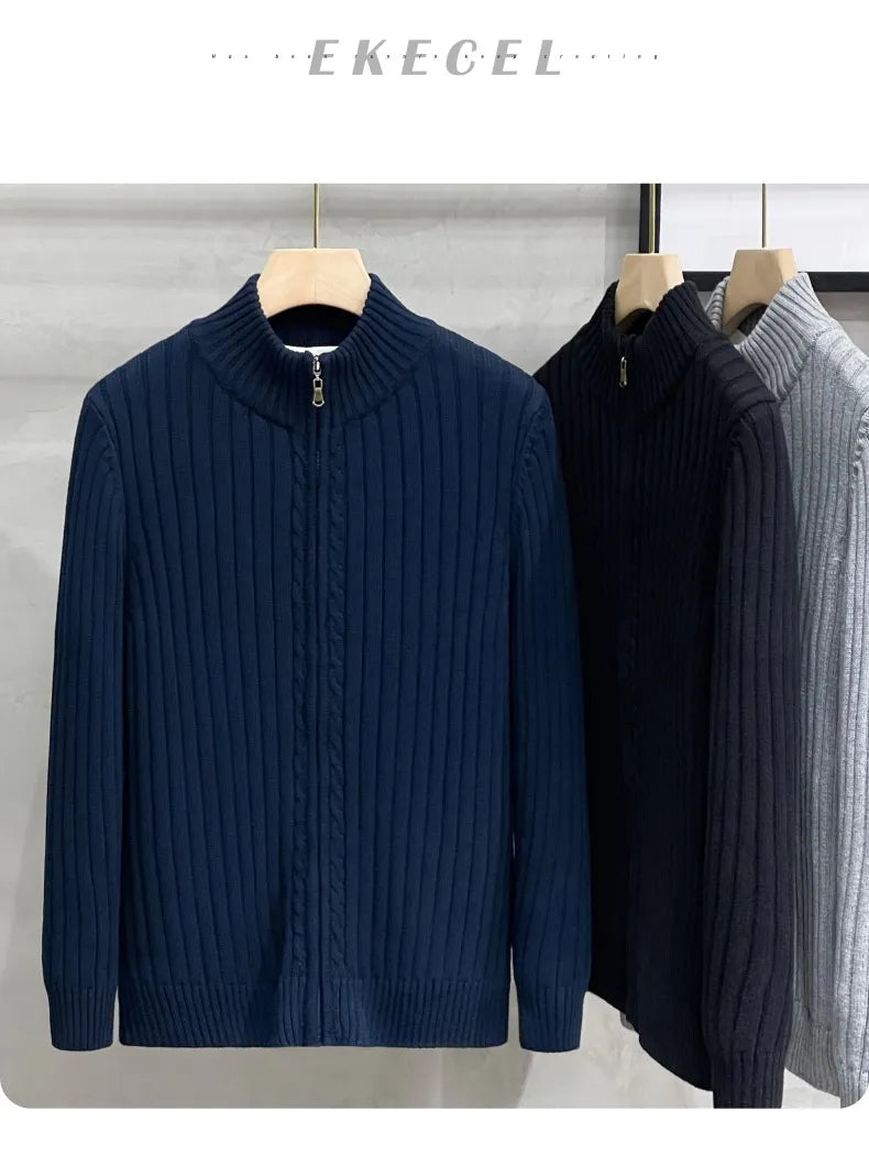 Cardigan à zip en coton pour homme
