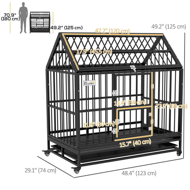 Maison pour grands chiens en acier Pawhut