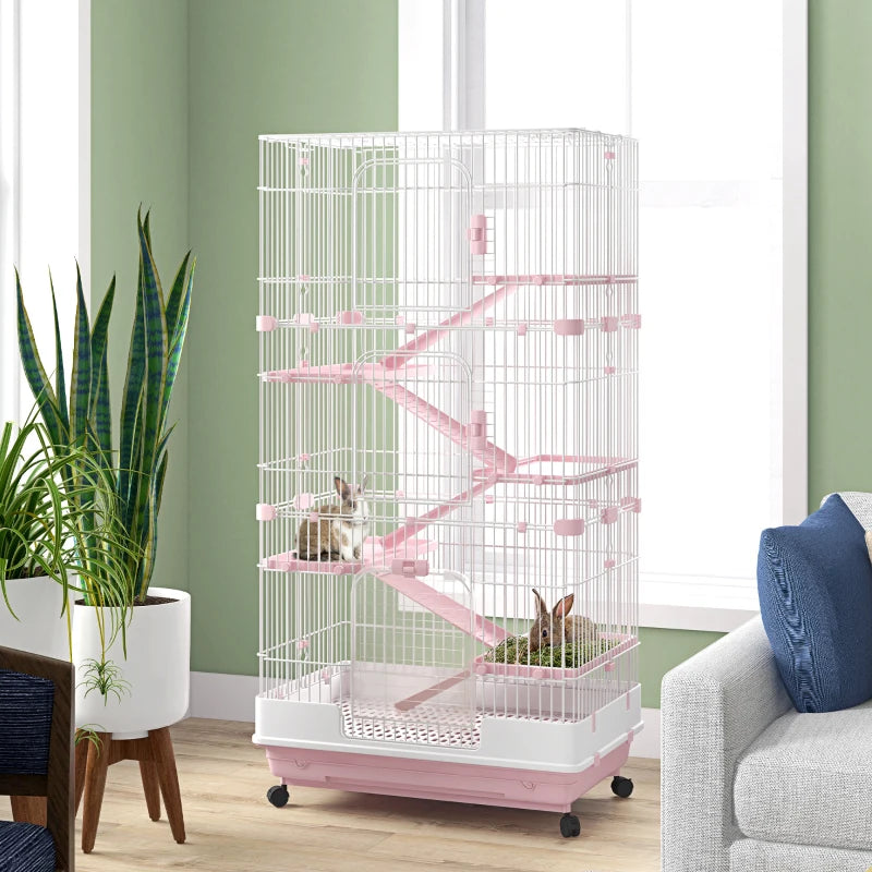 Cage pour petits animaux Pawhut à 6 niveaux