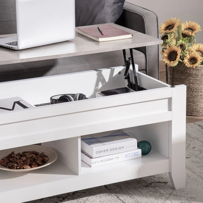 Table basse à rangement avec plateau relevable