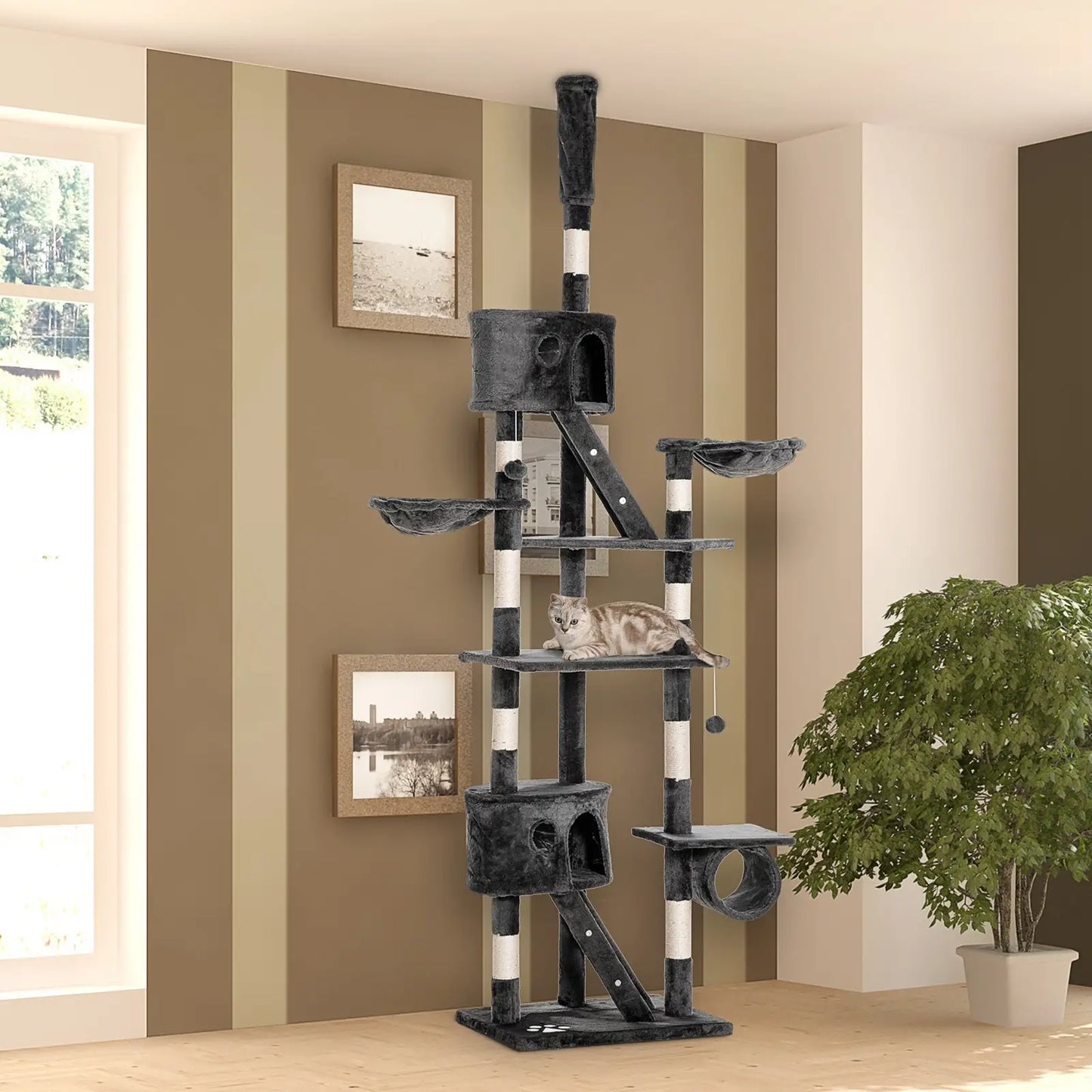 Arbre à chat géant deluxe de 94-102 pouces