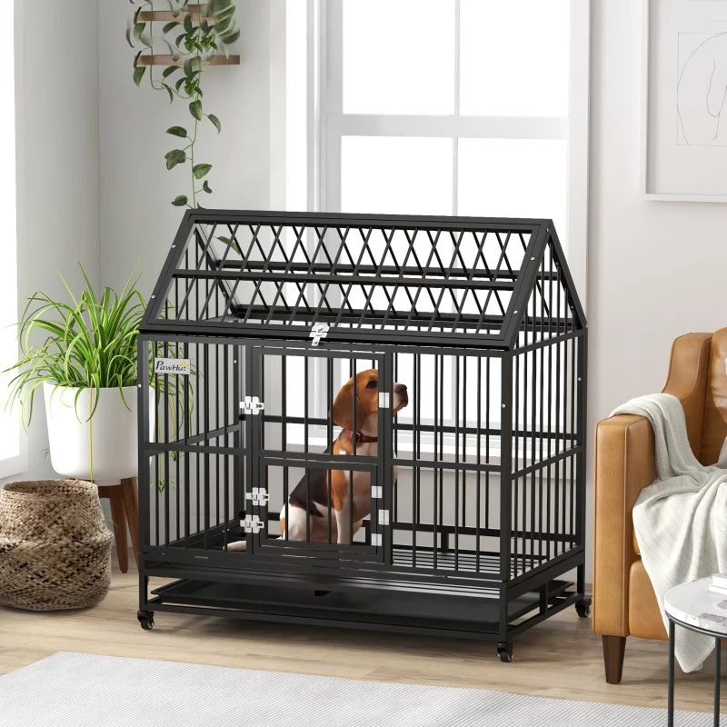 Maison pour grands chiens en acier Pawhut