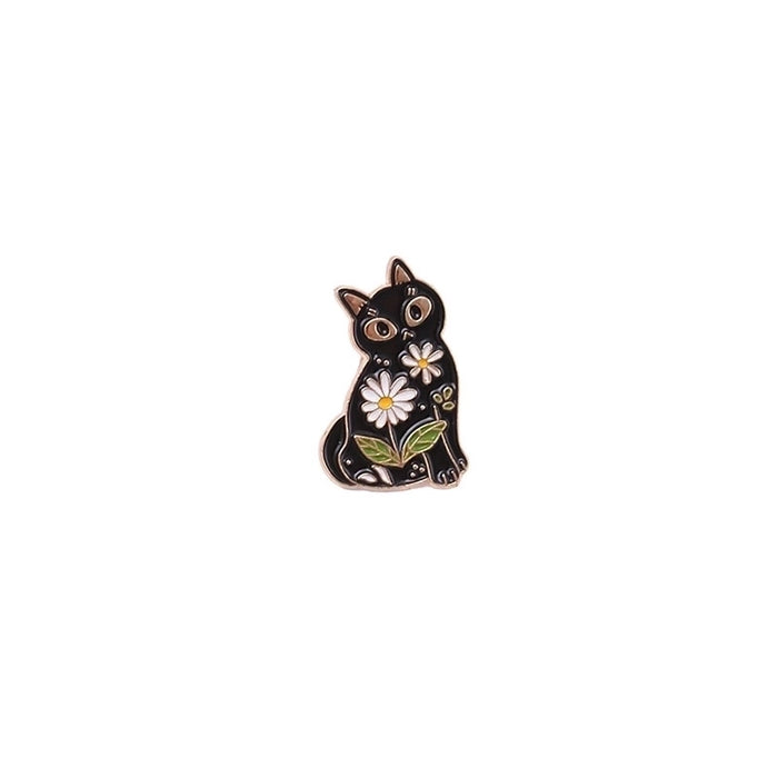 Petite broche chats en émail