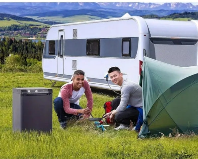 Réfrigérateur compact au gaz GPL / 110 V / 12 V pour VR, chalet, camping