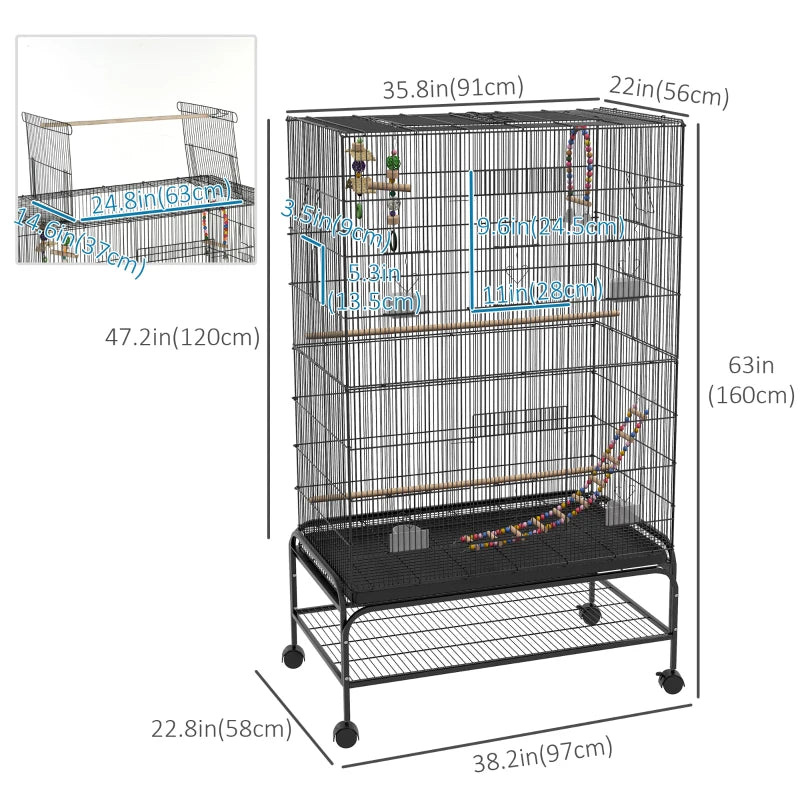 Grande cage pour oiseaux Pawhut