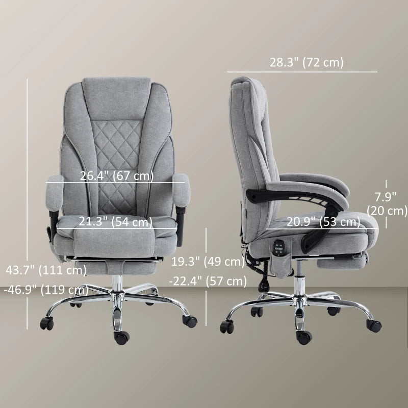 Fauteuil de bureau massant, chauffant, inclinable Vinsetto