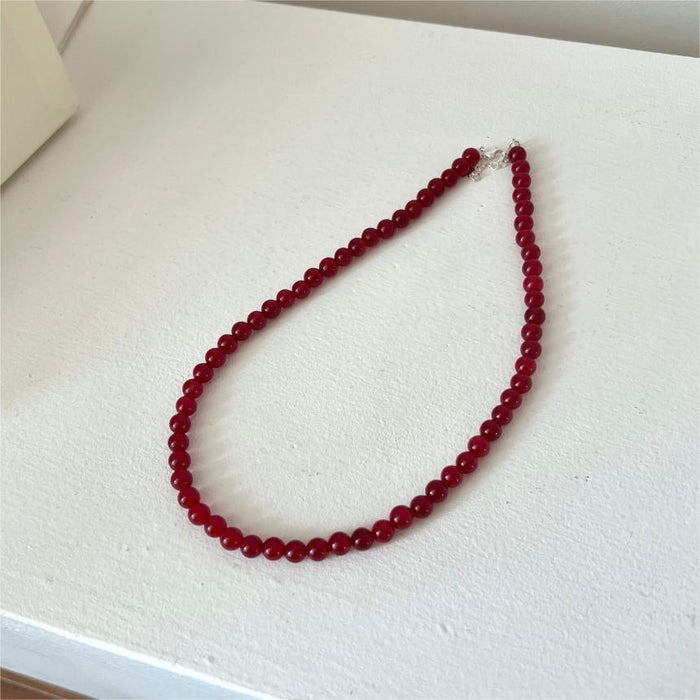 Collier en argent Sterling 925 avec pierres en acier galvanisé