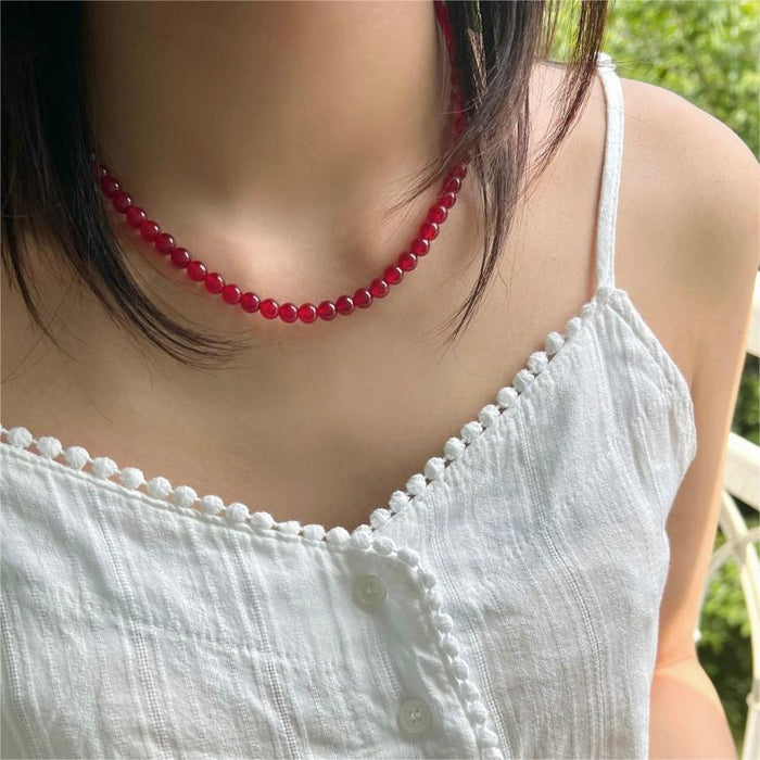 Collier en argent Sterling 925 avec pierres en acier galvanisé