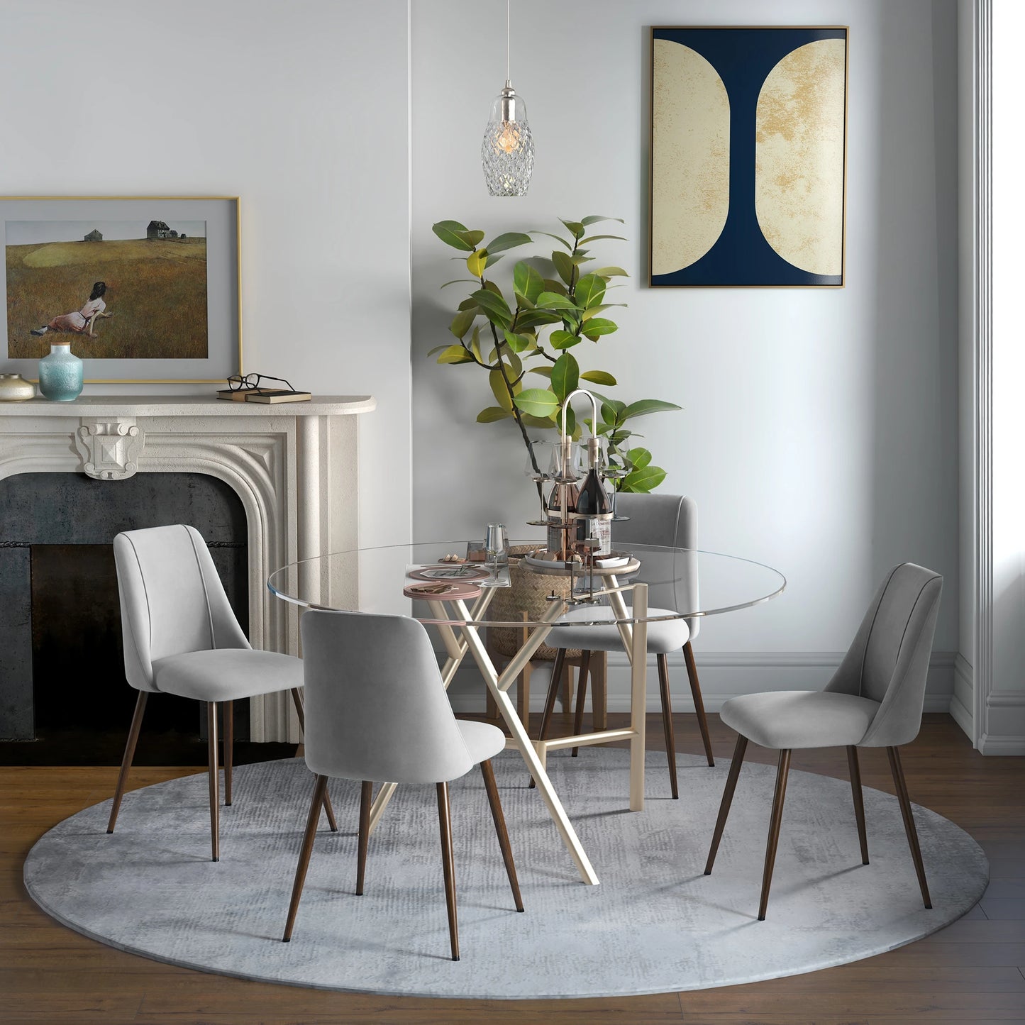 Ensemble de 4 chaises de salle à manger luxueuses