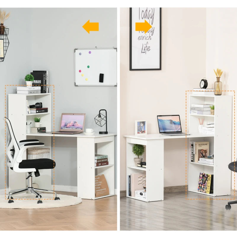Bureau de travail blanc avec bibliothèques