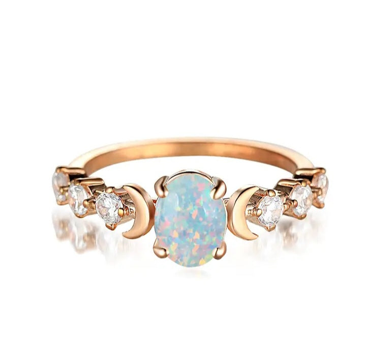 Bague céleste sertie de pierres semi-précieuses