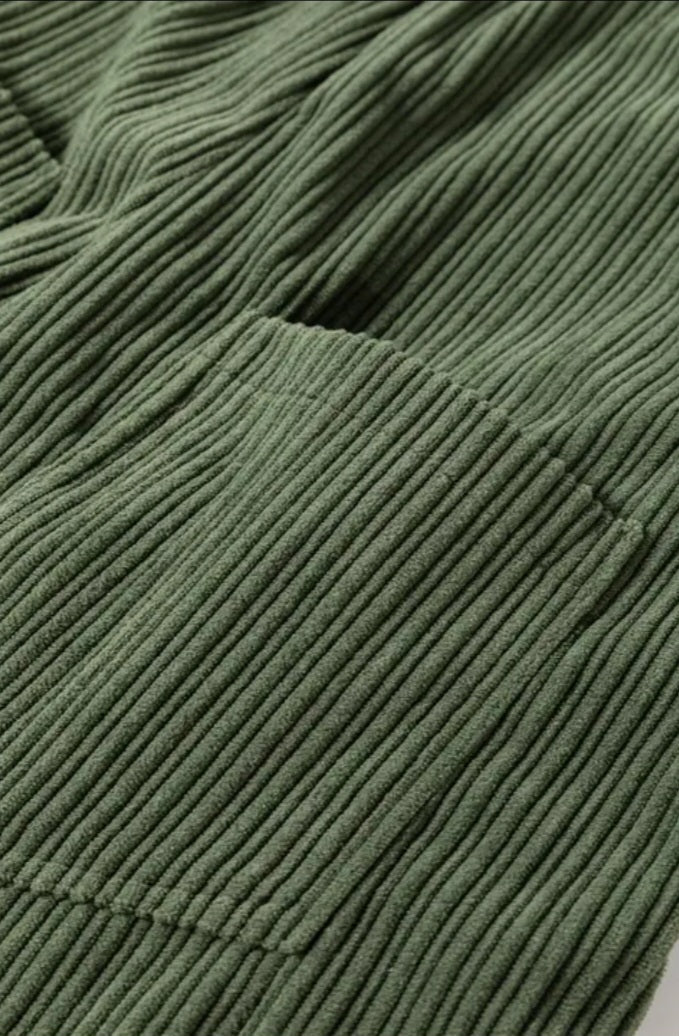 Combinaison en velours côtelé vert