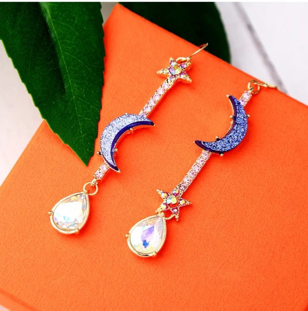 Boucles d'oreilles Lune et étoile