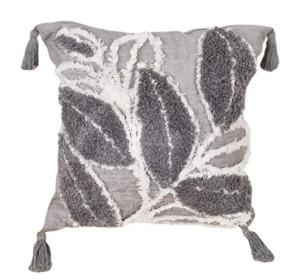 Housse de coussin à motif feuilles