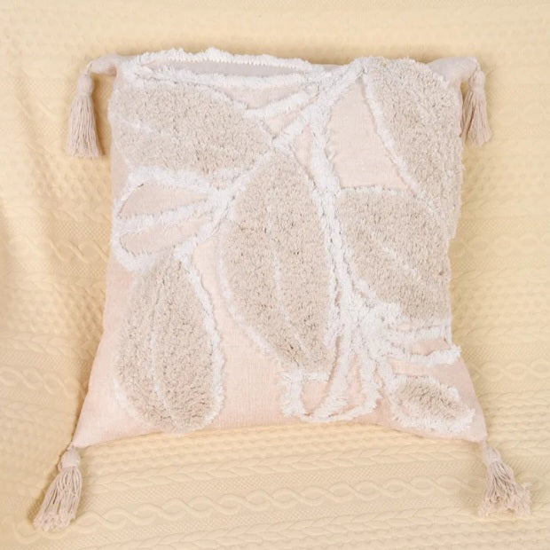 Housse de coussin à motif feuilles