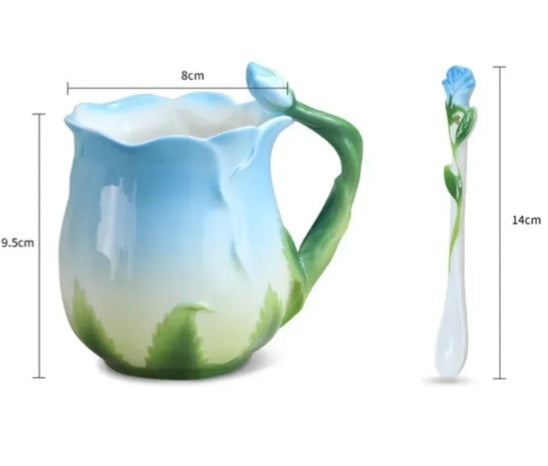 Tasse fleur peinte à la main