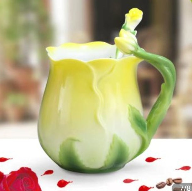 Tasse fleur peinte à la main