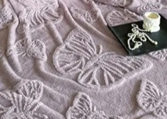 Couverture en coton brossé à motif papillons