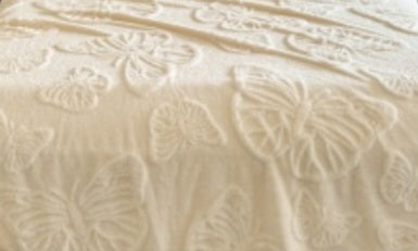 Couverture en coton brossé à motif papillons