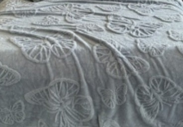 Couverture en coton brossé à motif papillons
