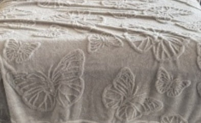 Couverture en coton brossé à motif papillons