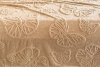 Couverture en coton brossé à motif papillons