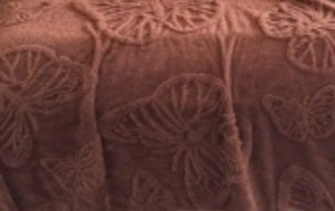 Couverture en coton brossé à motif papillons