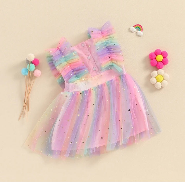 Robe soleil Arc-en-ciel pour bambine