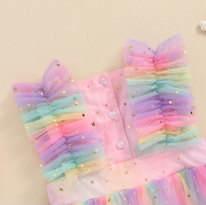 Robe soleil Arc-en-ciel pour bambine