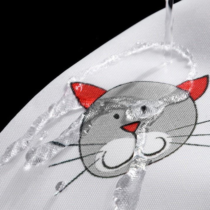 Rideau de douche en tissu Les Loulous avec pôle et anneaux