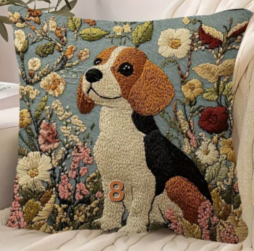Housse de coussin 18 x 18 pouces à motif chien