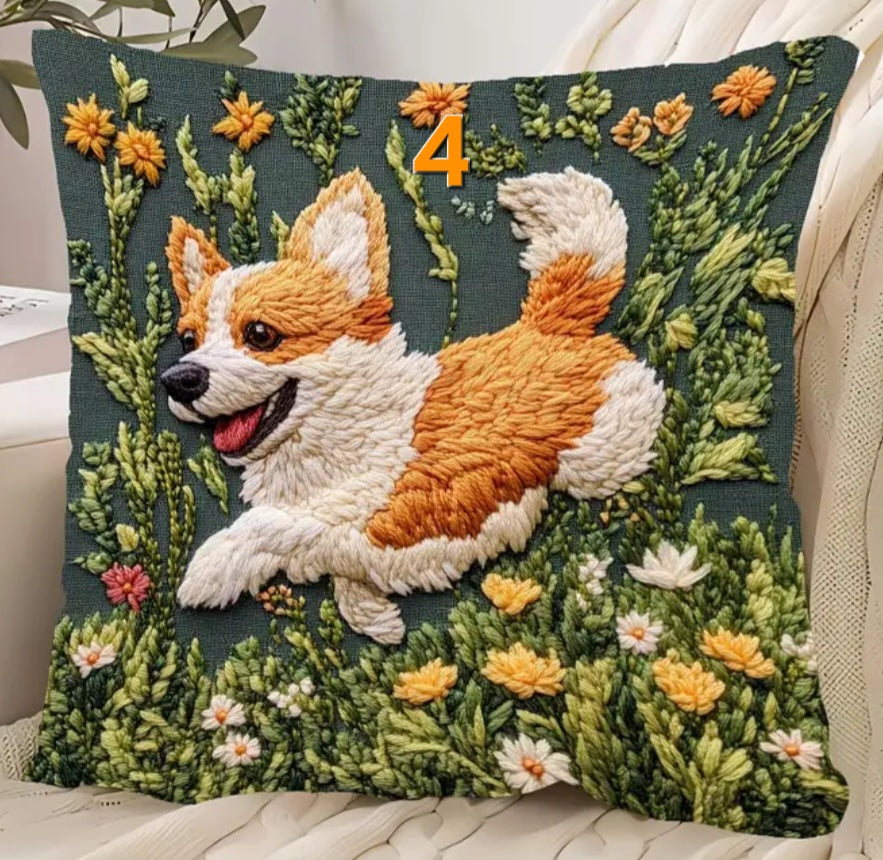 Housse de coussin 18 x 18 pouces à motif chien