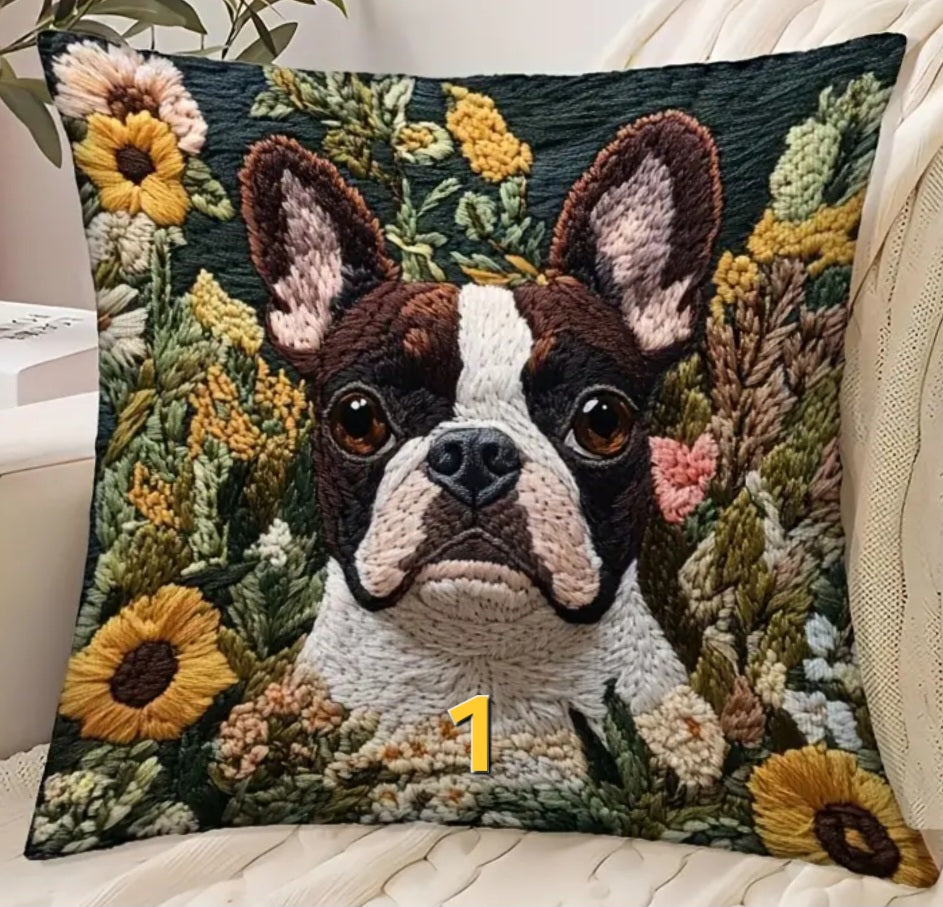 Housse de coussin 18 x 18 pouces à motif chien